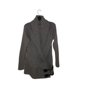Chunky Oversized Wool Blend Cardigan Gray